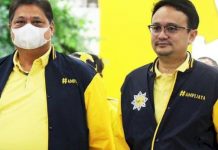 Keceplosan, Ketua DPP Golkar Sebut Jerry Sambuaga Menpora FOTO: Kiri Ketua umum Partai Golkar Airlangga Hartarto dan Ketua DPP AMPI Jerry Sambuaga (properti Sulselsatu.com)