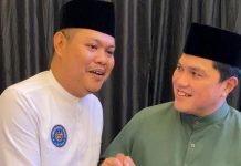 Ketua Umum Loyalis Erick Thohir Tampil Mesra Bersama ET di Acara Saresehan FAI FOTO: Ketua Umum Dewan Pimpinan Pusat Loyalis Erick Thohir (DPP LETHO) Anshar Ilo dan Menteri BUMN Erick Thohir