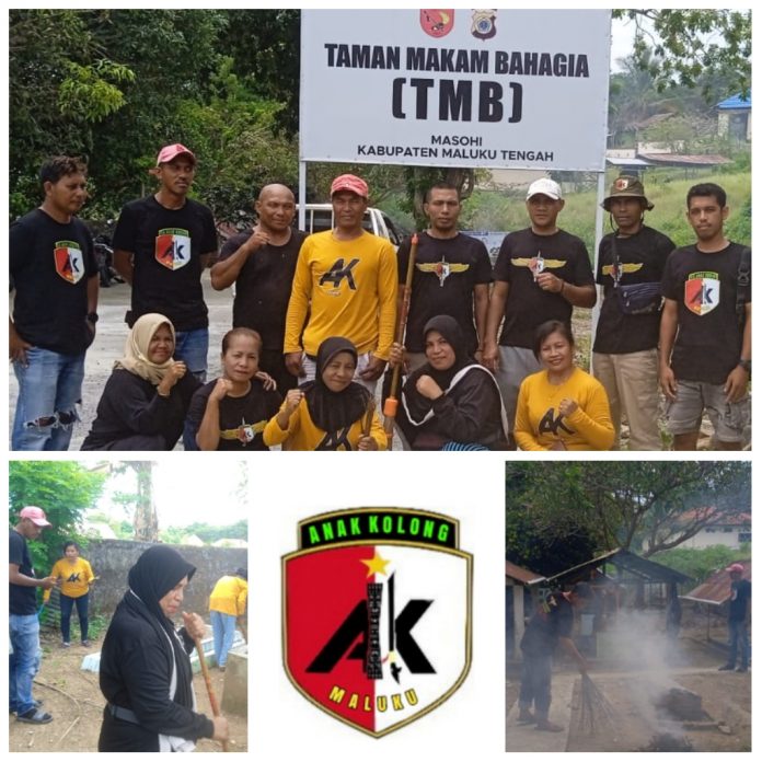 FOTO: Anak Kolong Maluku (AK) ke - 1, diisi dengan kegiatan Karya Bhakti di Taman Makam Bahagia (TMB) yang berlokasi di Kelurahan Namaelo, Kecamatan Kota Masohi Kabupaten Maluku Tengah. Jumat (14/5)