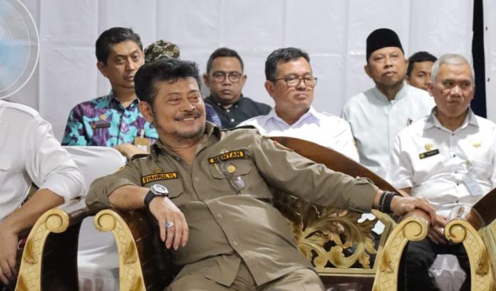 FOTO: Menteri Pertanian Syahrul Yasin Limpo bertemu para penyuluh pertanian di Kabupaten Gowa, Sulawesi Selatan, Selasa, 18 April 2023.