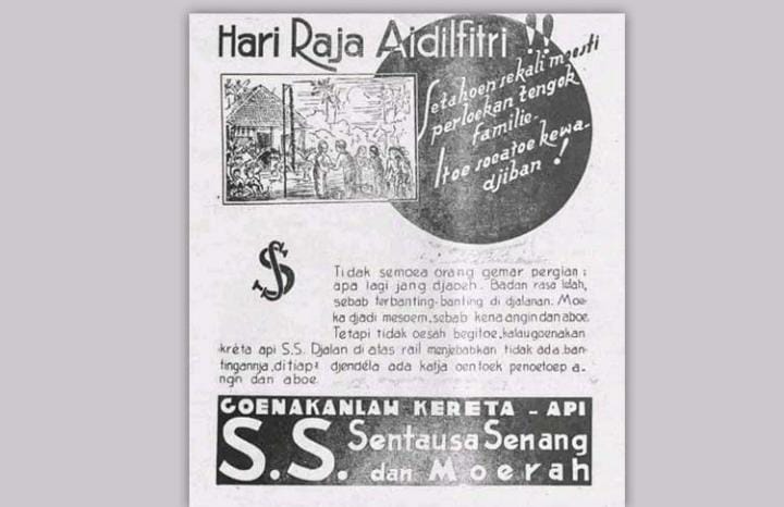 FOTO: Iklan mudik koran Pemandangan, terbitan Batavia-Centruum, Kamis 2 Desember 1937. (Sumber: Arsip Nasional)