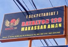 Pro Kontra Keberadaan Batalyon 120 di Makassar, ini Kata Ketua Satgas Karang Taruna Sulsel FOTO: Papan Sekretariat Batalyon 120 di Makassar. (Ist)