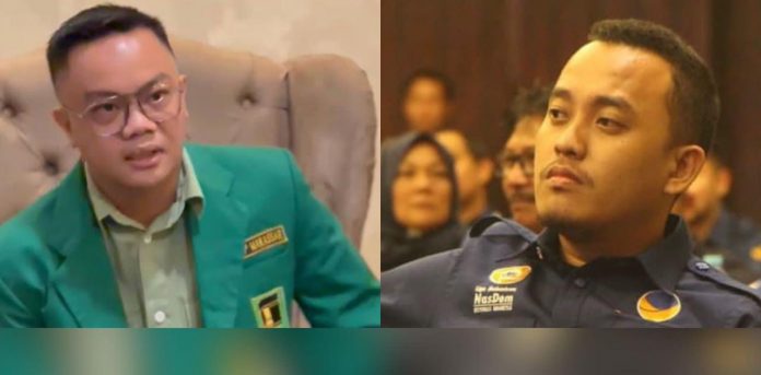 Foto kolase Muhammad Arfa Yusuf dan Ketua Liga Mahasiswa NasDem (LMN) Sulsel, Indra Jaya Indar.