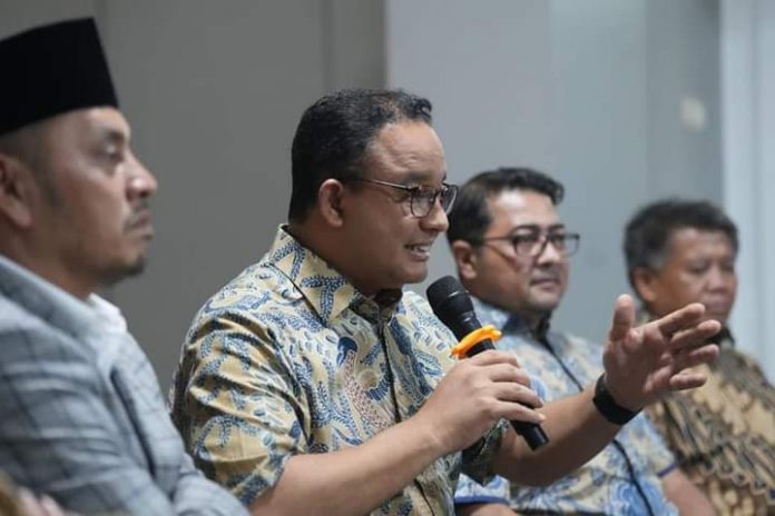 FOTO: Bakal calon presiden (Bacapres) koalisi Partai Nasdem, PKS dan Demokrat Anies Rasyid Baswedan