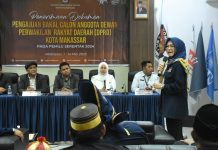 Daftar Bacaleg di KPU, NasDem Makassar Penuhi Kouta 30 Persen Perempuan FOTO: Andi Rachmatika Dewi, Ketua DPD NasDem Kota Makassar saat mendaftarkan Bacaleg di KPU Makassar