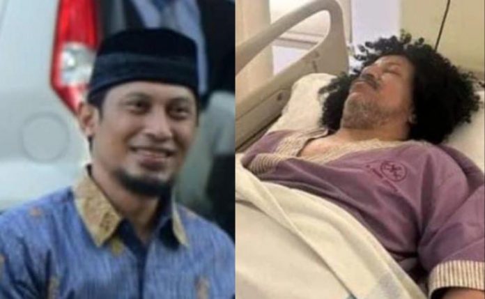 Foto kolase Ketua BMI Muhammad Zulkifli dan Habib Kribo berbaring di RS Jantung Jakarta.