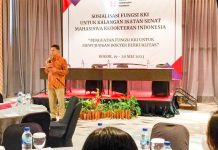 KKI Gelar Sosialisasi Mewujudkan Dokter Berkualitas di Bogor FOTO: Ketua Konsil Kedokteran (KKI) Prof. Dr. Taruna Ikrar, M.Biomed, Ph.D. gelar pertemuan Konsil Kedokteran Indonesia di Hall Hotel Horison Bogor. Sabtu (20/5/2023)