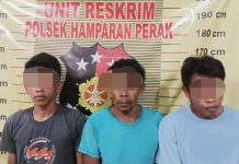 Team Reskrim Polsek Hamparan Perak, Sikat 3 Pelaku Pencurian FOTO: 3 orang pelaku berinisial Menan (31), warga Gg. Bilal Dusun 6 Desa Hamparan Perak, Utama Sahara (22), warga Dusun V Desa Klambir Kec. Hamparan Perak dan Jumatul Aini (48) ,warga Dusun IV Desa Klambir Kecamatan Hamparan Perak.