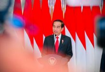 Kementerian KKP Bakal Memilki Wakil Menteri FOTO: Presiden Joko Widodo (Jokowi) saat memberikan keterangan pers nya di Pangkalan Halim Perdana Kusuma, Jakarta. Rabu (7/6/2022)