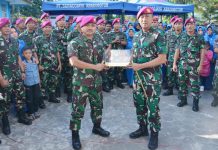 Komandan Korps Marinir TNI AL Tatap Muka Dengan Prajurit Petarung Yonmarhanlan Vl FOTO: Komandan Korps Marinir Mayor Jenderal TNI (Mar) Nur Alamsyah, S.E., M.M., M.Tr. (Han) saat melaksanakan kunjungan kerja di Batalyon Marinir Pertahanan Pangkalan (Yonmarhanlan) VI, Jl. Yos Soedarso No. 308 Kota Makassar. Rabu (07/06/2023).
