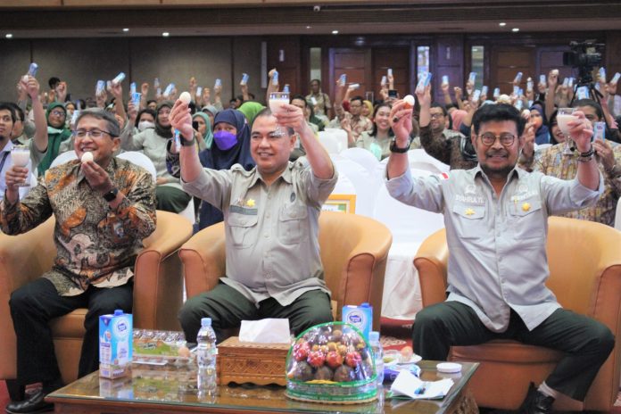 FOTO: Menteri Pertanian Syahrul Yasin Limpo hadiri puncak peringatan hari kemananan pangan sedunia atau World Food Safety Day (WFSD) yang digelar di Auditorium Kantor Pusat Kementan, Jakarta. Kamis, 8 Juni 2023.