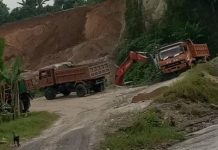 Proyek Rp25 miliar di Luwu Guna Material Tambang Ilegal, LKKN Desak Tipidter Polda Sulsel Turun Tangan Ilustrasi Sejumlah truk terlihat memuat material galian C.(Metro24jam.com)