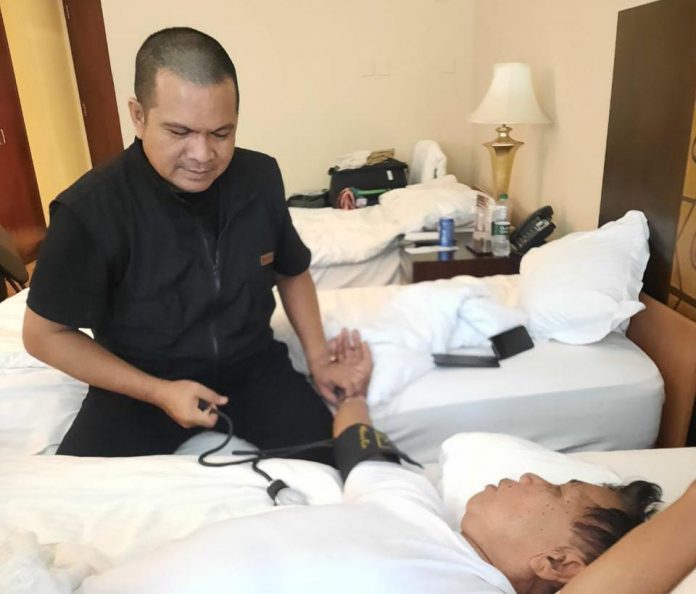 FOTO: dr Wachyudi Muchsin SKed SH MKes C.Med dokter pendamping kesehatan Tazkiyah konsorsium Himpuh di Mekkah, Arab Saudi. Minggu (18/6/2023)