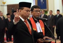 Presiden Lantik Budi Arie Setiadi Sebagai Menkominfo FOTO: Presiden RI Joko Widodo (Jokowi) melantik Budi Arie Setiadi sebagai Menteri Komunikasi dan Informatika (Menkominfo), di Istana Negara, Jakarta, Senin (17/07/2023) pagi.