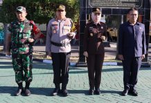 Gelar Apel Operasi, Polres Magetan Tegas Melarang Konvoi Malam 1 Suro FOTO: Kapolres Magetan AKBP Muhammad Ridwan, Memimpin gelar apel Operasi Aman Suro 2023 yang berlangsung di pelataran Polres Magetan. Selasa, (18/07/2023)