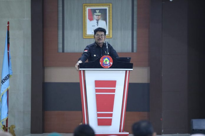 FOTO: Menteri Pertanian Syahrul Yasin Limpo, membuka program sekolah lapang di Kabupaten Jeneponto, Sulawesi Selatan. Sabtu, 22 Juli 2023.