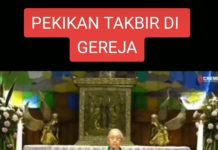 Gempa di Yogyakarta Saat Misa Pembaptisan, Viral Video Teriakan Takbir di Dalam Gereja Foto tangkap layar video viral Teriakan 'Takbir' Gereja Kristus Raja Baciro, terjadi pada saat berlangsungnya misa, Minggu (23/7) malam.