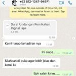 Kominfo: Ingatkan ada Pengurasan isi Rekening Lewat Undangan Pernikahan Gunakan File APK Foto: Penipuan berkedok undangan pernikahan di WhatsApp
