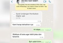 Kominfo: Ingatkan ada Pengurasan isi Rekening Lewat Undangan Pernikahan Gunakan File APK Foto: Penipuan berkedok undangan pernikahan di WhatsApp