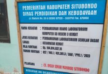 LSM Penjara Indonesia Soroti Pembangunan SD Negeri 3 Kendit di Duga Dikerjakan Asal Jadi FOTO: Papan proyek pembangunan laboratorium komputer yang terletak di SD Negeri 3 Kendit