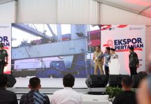 Hadiri Merdeka Ekspor, Wapres Tekankan Pentingnya Hilirisasi Pertanian FOTO: Wakil Presiden (Wapres) Ma’aruf Amin, melepas ekspor sejumlah komoditas pertanian senilai 2,294 Triliun dari Pelabuhan Tanjung Priok ke 37 Negara.