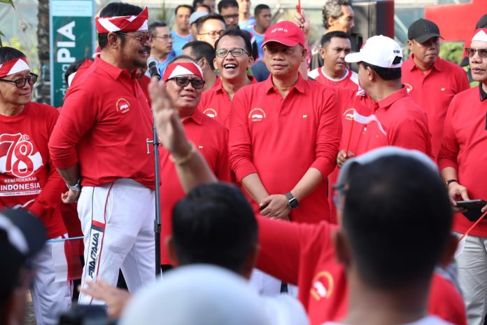 FOTO: Menteri Pertanian Syahrul Yasin Limpo (Mentan SYL) mengajak jajaran Kementerian Pertanian (Kementan) untuk menjaga kebugaran tubuh dengan cara berolahraga dan mengkonsumsi makanan sehat.