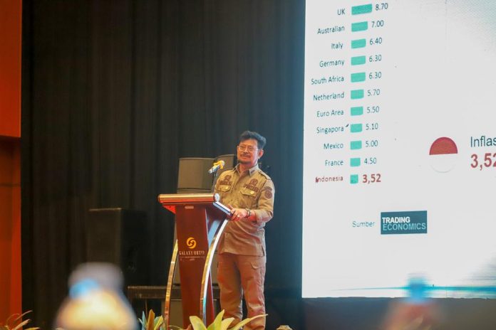 FOTO: Menteri Pertanian Syahrul Yasin Limpo saat Rapat Koordinasi bersama Pak Gubernur, Kapolda dan Ketua DPRD Kalimantan Selatan. Selasa malam (22/8/2023).