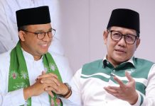 Surya Paloh Porak Porandakan Formasi Politik Capres-cawapres, Ginting: Pasangan Pilpres Pertama Foto kolase pasangan capres cawapres Anies Baswedan - Muhaimin Iskandar./Foto:Int