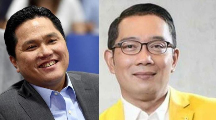 Foto kolase Erick Thohir dan Ridwan Kamil