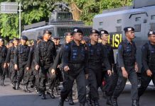 Mabes Polri Berencana Kirim 4 SSK ke Rempang Batam FOTO: Ilustrasi pasukan Brimob dari Mabes Polri dalam rangka pengamanan.