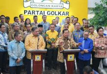 Pertemuan Koalisi Indonesia Maju, Airlangga: Belum Menentukan Nama Tim Pemenangan Prabowo FOTO: Pertemuan Koalisi Indonesia Maju (KIM) di Kantor DPP Golkar, Jakarta, Kamis malam (14/9/2023).