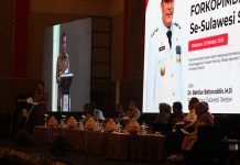 Kapolda Beri Sambutan, Pejabat Keluar, Kajati Sulsel: Itu yang Merokok Diluar Masuk! FOTO: Saat rapat koordinasi Forkopimda se-Sulsel jelang Pemilu 2024 yang berlangsung di Hotel Claro Makassar. Rabu ,(11/10/2023).