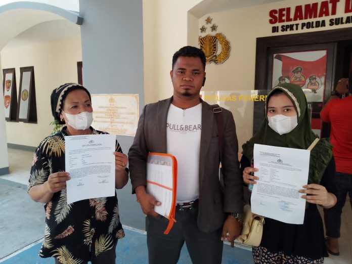 FOTO: Sya'ban Sartono, SH., CLA dari Pusat Bantuan Hukum Perkumpulan Advokat Muslim Indonesia (PBH PERADMI) saat mendampingi Marlia Dg. Tasa dan Dg. Tasa, Misrawati mendatangi Mapolda Sulsel di Jalan Perintis Kemerdekaan Km.16, Biringkanaiya, Kota Makassar. Selasa (25/10/2023)