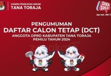 Pengumuman: Daftar Calon Tetap (DCT) Anggota DPRD Kabupaten Tana Toraja