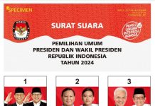 LSI Denny JA Gelar Survei, Simulasi Menggunakan Kertas Suara, Hasilnya Prabowo-Gibran 50,7 Persen FOTO: Kertas Suara Paslon Presiden 2024