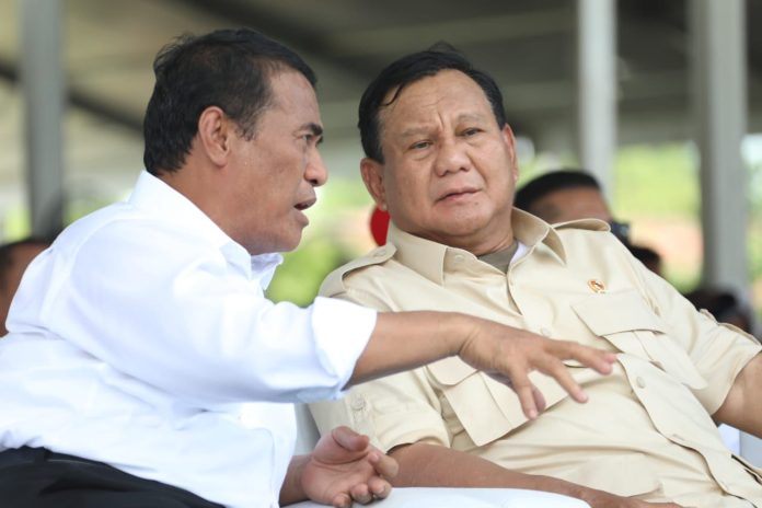 FOTO: Menteri Pertanian Andi Amran Sulaiman dan Menteri Pertahanan Prabowo Subianto