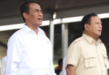 Prabowo Ucapkan Terimakasih Kepada Mentan Amran FOTO: Menteri Pertanian Andi Amran Sulaiman dan Menteri Pertahanan Prabowo Subianto