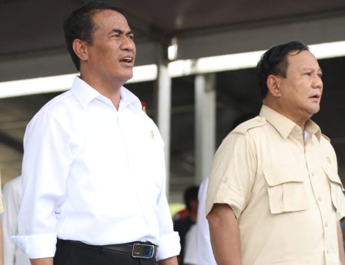 FOTO: Menteri Pertanian Andi Amran Sulaiman dan Menteri Pertahanan Prabowo Subianto