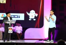 Debat Cawapres, Gibran Sebut Pak Tom, Siapa Dia? FOTO: Calon wakil presiden Gibran Rakabuming Raka saat digelar debat cawapres di Jakarta Convention Center, Minggu (21/1) malam. (properti media soal milik prabowo subianto)