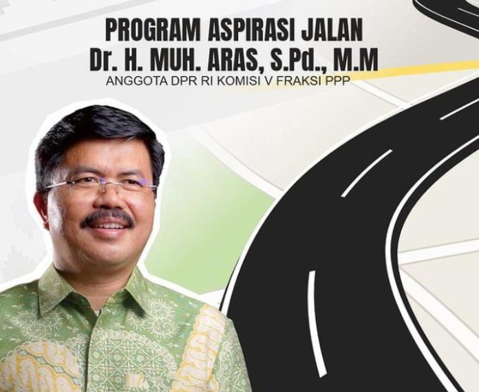 ILUSTRASI: Pembangunan jalan di Dapil Sulsel 2 Anggota Komisi V DPR RI, Muhammad Aras. 