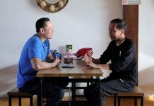 Nama AHY Santer Disebut-sebut Calon Kuat Menkopolhukam, Sandiaga: Ganteng Sih FOTO: Kiri Agus Harimurti Yudhoyono dan Presiden Joko Widodo saat bertemu di Yogyakarta (28/1/2024).