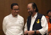 NasDem Beri Lampu Hijau, Bila Anies Berkeinginan Maju di Pilkada DKI Jakarta FOTO: Surya Paloh saat memberikan pidato politik nya di kampanye akbar pasangan AMIN di Stadium Internasional Jakarta. Sabtu (10/2/2024). (Properti Anies Baswedan/Facebook)