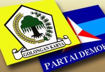 Partai Golkar-Demokrat Berpotensi Raih Kursi ke 10 dan 11 di Dapil 3 Makassar FOTO: Kolase Partai Golkar dan Partai Demokrat/Net