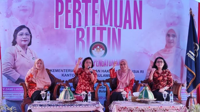 FOTO: Dharma Wanita Persatuan Pengayoman Rayon III Kantor Wilayah Kementerian Hukum dan HAM Sulawesi Selatan kembali menggelar pertemuan rutin.