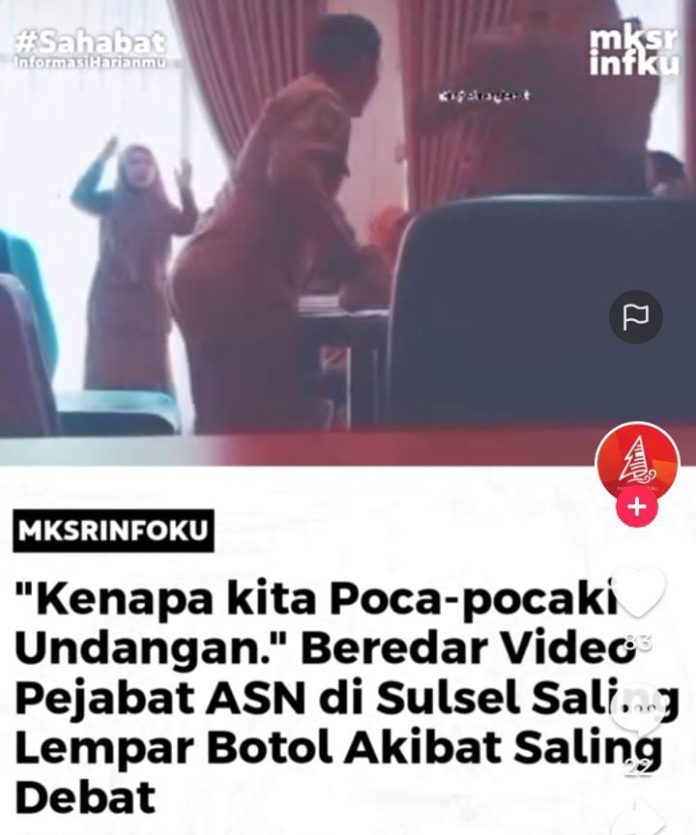 FOTO: Tangkap layar dari video viral yang di unggah akun tiktok @makassarinfokucom