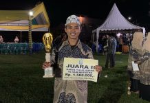 Kecamatan Lalabata Juara Umum MTQ Tingkat Kabupaten Soppeng FOTO: Muh. Suherman K, salah satu perwakilan dari Kecamatan Lalabata raih juara ke 2 dalam kegiatan MTQ itu.