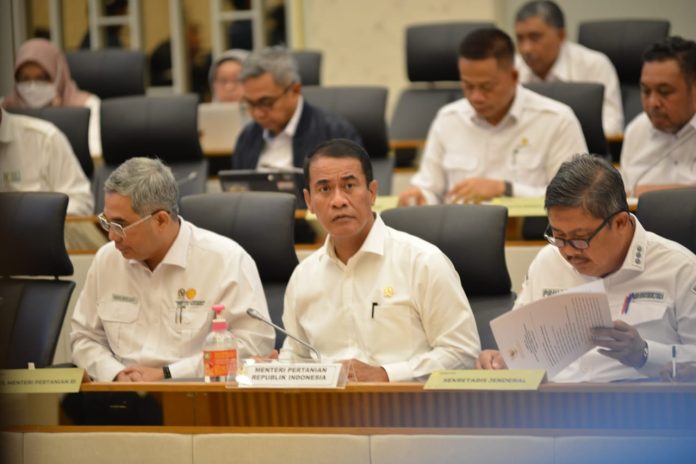 FOTO: Menteri Pertanian (Mentan) Andi Amran Sulaiman saat rapat kerja dengan Komisi IV DPR. Rabu (13/3/2024)