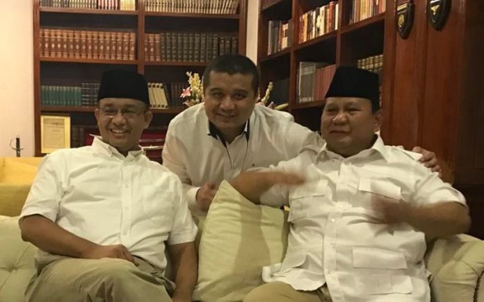 FOTO: Kiri Anies Baswedan, Erwin Aksa dan Prabowo Subianto beberapa waktu lalu. (istimewa)