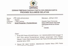 DPD Golkar Sulsel Perintahkan untuk Penjaringan Calon Bupati Tana Toraja, VDB Calon Tunggal