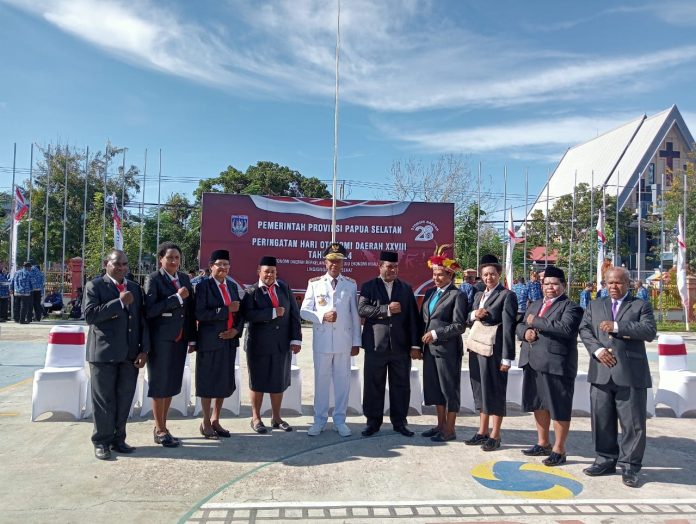 FOTO: Forkompinda) Papua Selatan usai mengikuti memperingati Hari Ulang Tahun (HUT) Otonomi Khusus (Otsus) Papua ke XXVIII. Kamis (25/4)